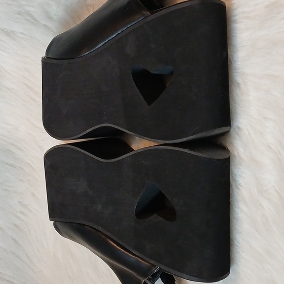 N.Y.L.A. Black Slingback Open Toe Mules Shoes Sz 10 - Picture 6 of 10